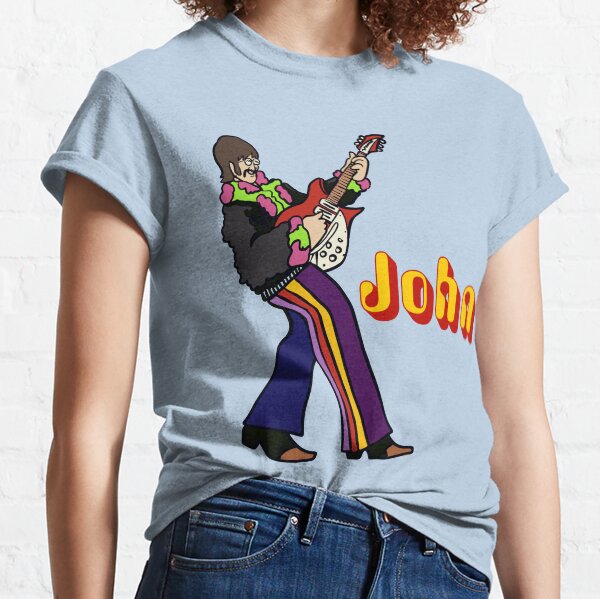 Artikel-Vorschau von John Lennons Figur aus Yellow Submarine spielt Gitarre in Pepperland, designt und verkauft von Kludoman.