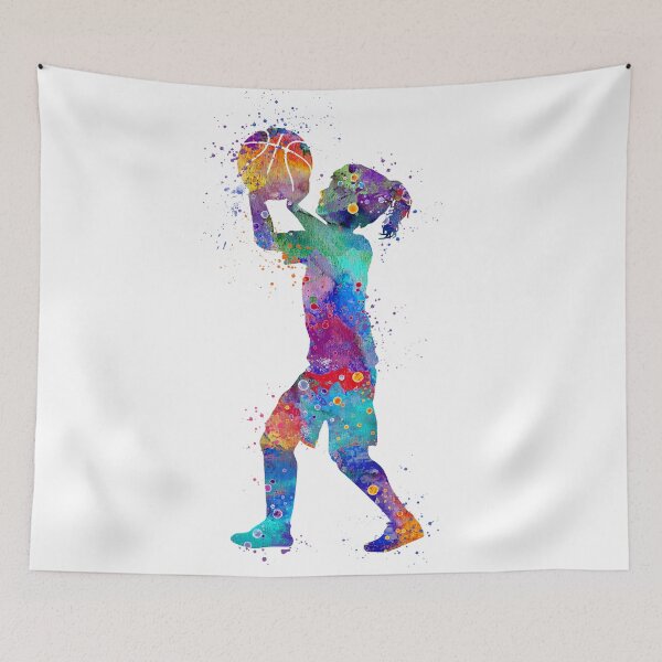 Item preview, Girl Basketball Kid Watercolor Sport Gift designed and sold by LotusGifts.