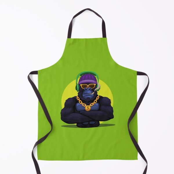 Item preview, Gorilla king kong monkey wearing headset and gold necklace mascot character designed and sold by aryoyo.