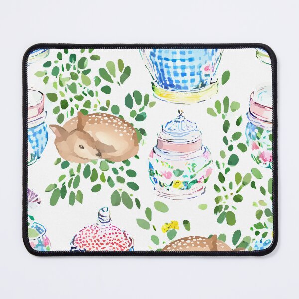 Item preview, Deer and chinoiserie jars seamless pattern designed and sold by SophieClimaArt.