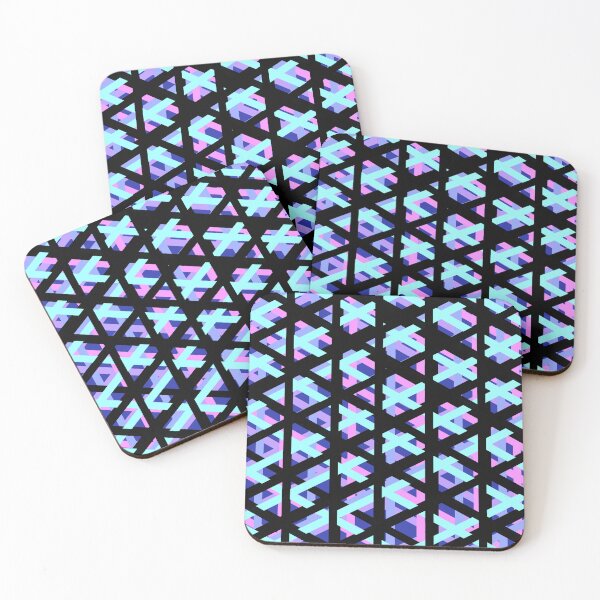 Item preview, Pastle blue pink purple black triangles  designed and sold by awsomepatterns.
