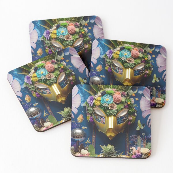 Item preview, Robotic flower poster, floral mask design. designed and sold by HAKKI ARSLAN.