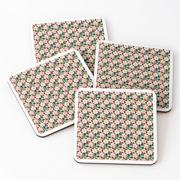 Item preview, Light Colored Watercolor Flower Pattern on Black Background designed and sold by Aaron2610.