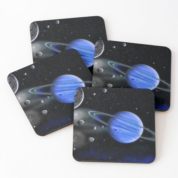 Item preview, Neptune and its moons designed and sold by GeraldNewtonArt.
