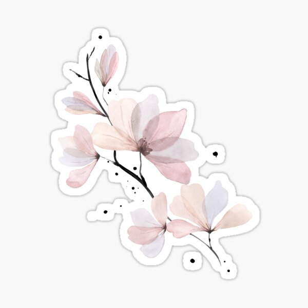 Item preview, Watercolor pink flowers designed and sold by OtterFactory.