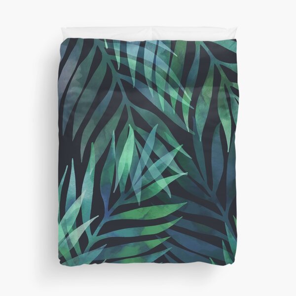 Vista previa del artículo con la obra «Palmas verde oscuro deja patrón», diseñado y vendido por MartaOlgaKlara.