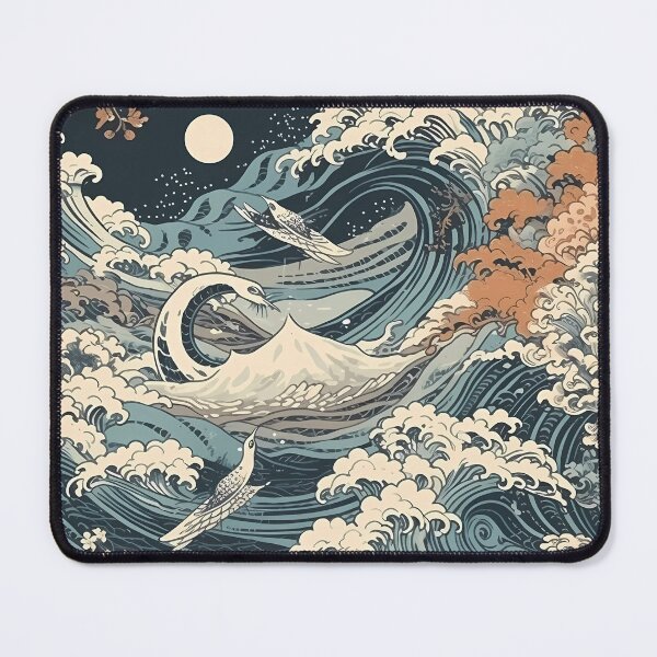 Artikelvorschau, Die Ewigen Wogen: Eine Hommage an Hokusai und Kuniyoshi entworfen und verkauft von landletsy.
