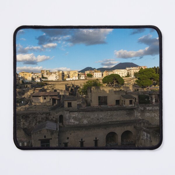 Item preview, Herculaneum - the Old Town, the New Town and Mount Vesuvius Volcano Looming on Top designed and sold by Georgia Mizuleva.