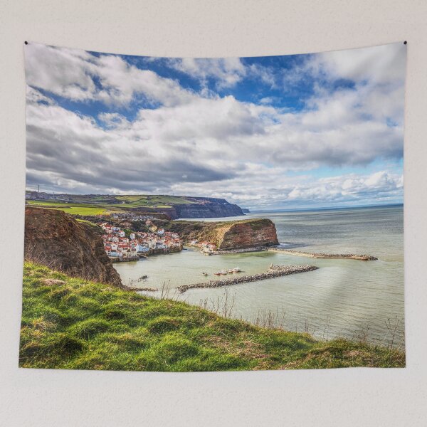 Item preview, Staithes Village, From The Cliffs, Yorkshire, England designed and sold by Paul Thompson Photography.