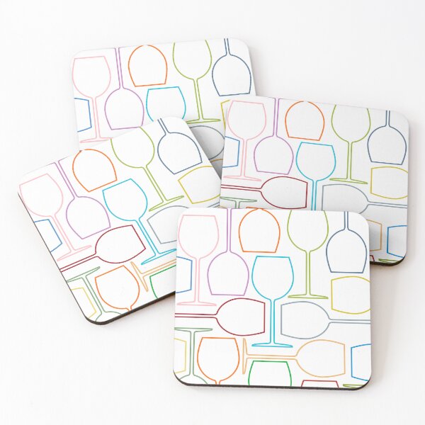Item preview, Multicolored Wine Glass Line Art Abstract designed and sold by NataliePaskell.