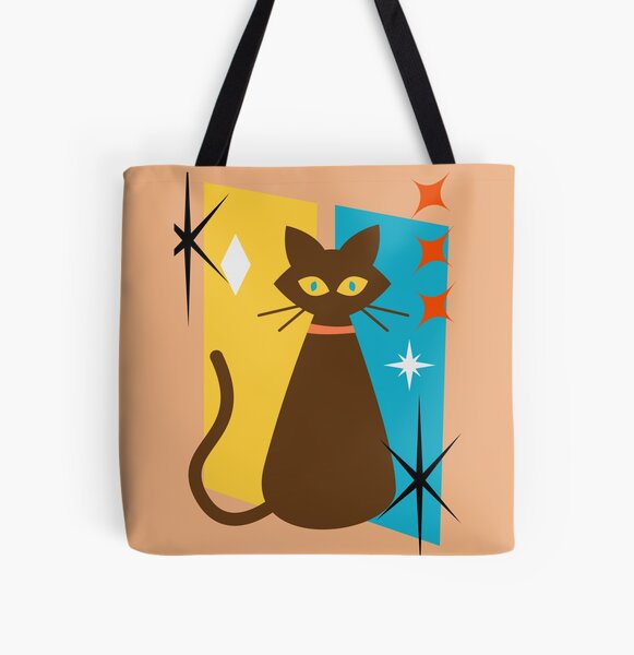 Item preview, mid century modern, atomic cats, atomic cat, 1950’s, kitty, popular cat design, atomic starbursts, atomic starburst, diamond, diamonds, rockabilly, cat lover, atomic, retro design, vintage, brown designed and sold by CapturedByeJ.