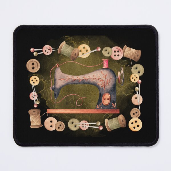 Item preview, Romantic watercolor sewing maching - dark background designed and sold by aliveinmiddle.
