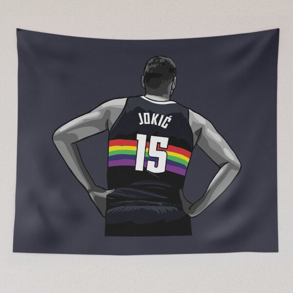 Item preview, Nikola Jokic Vector Back Rainbow BW Qiangy designed and sold by qiangdade.