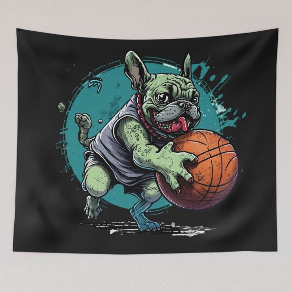 Item preview, French Bulldog playing basketball designed and sold by futuresimo04.