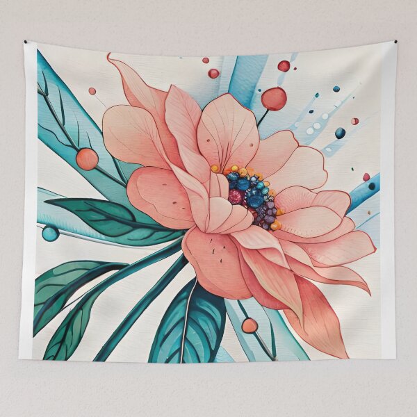 Item preview, Boho Watercolor Digital Flowers Leaf Design designed and sold by Uday24.