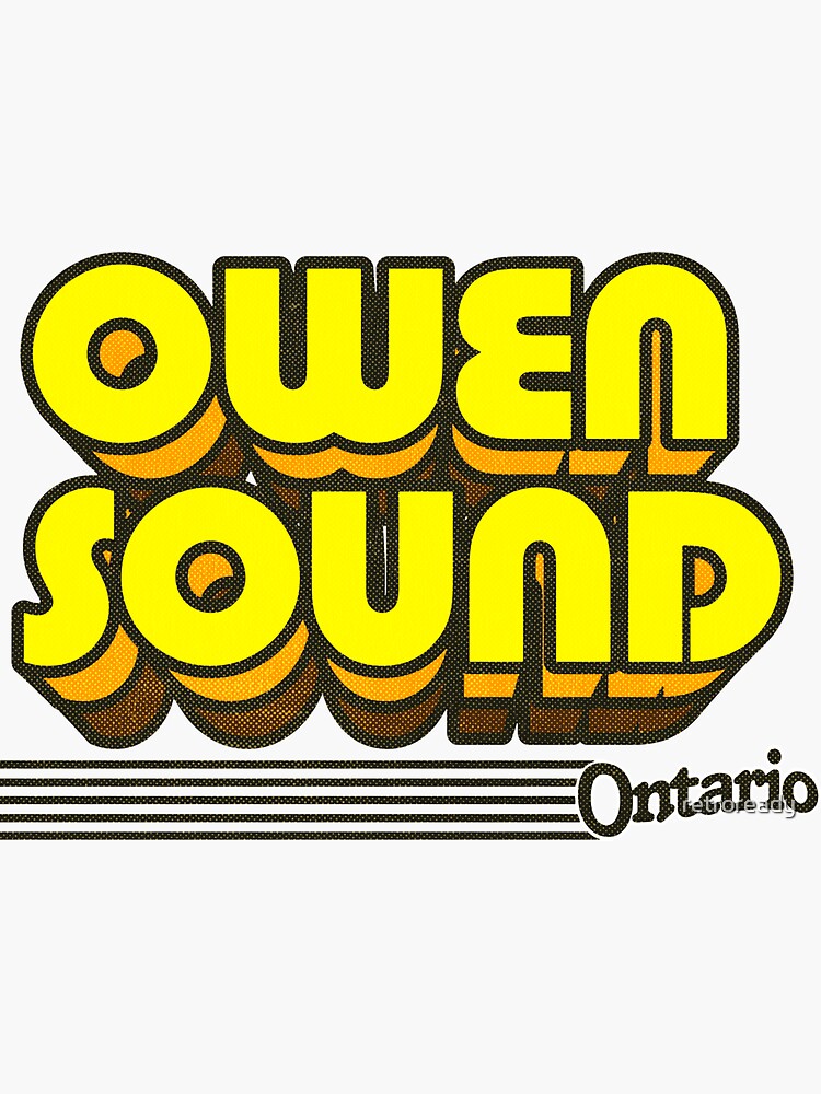 "Owen Sound, Ontario Retro Stripes" Sticker for Sale by retroready