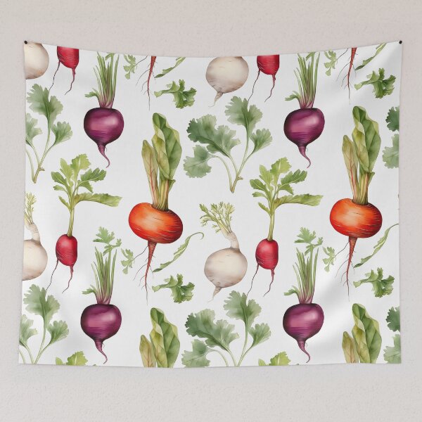 Item preview, My Grandma's Kitchen - Fresh Root Vegetables Vegetarian Food Retro Pattern designed and sold by SecretDicer.
