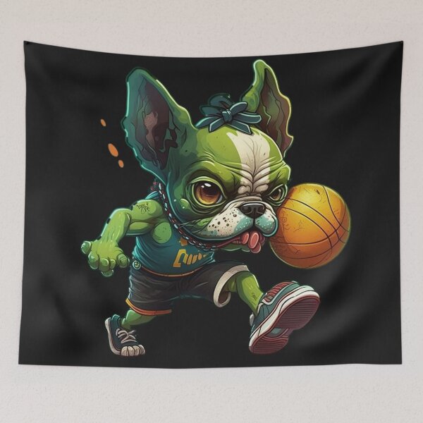 Item preview, baby French Bulldog playing basketball designed and sold by futuresimo04.