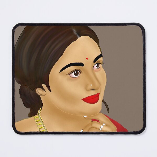 Item preview, Beautiful Indian woman in Red saree  designed and sold by ThePurplePrints.