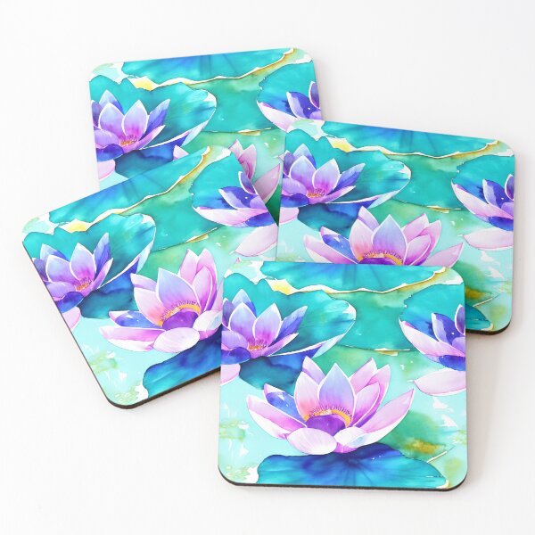 Item preview, Pretty Floral Lotus Pattern Pastel Water Colors Tiled Abstract designed and sold by Infinitelypink.