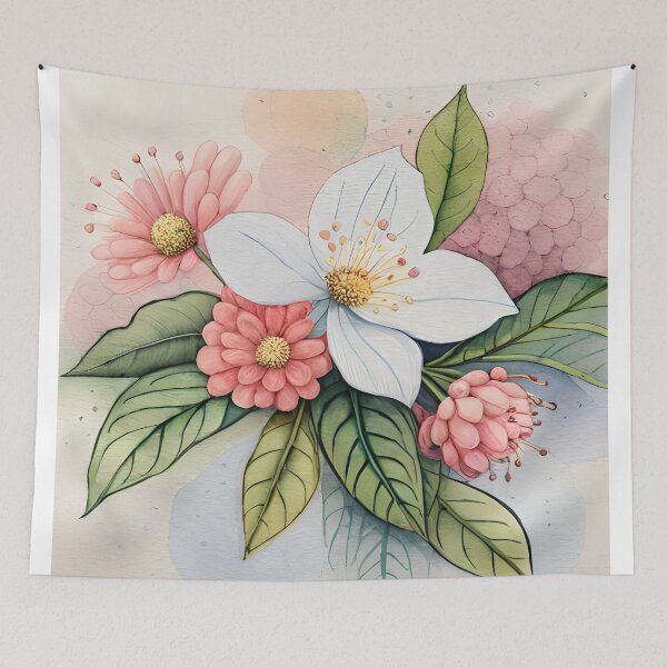 Item preview, White Jasmine Joy Watercolor Digital Painting designed and sold by Uday24.