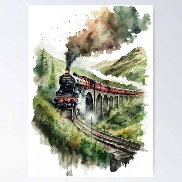Watercolor Harry Potter Book Collection Art Print - Laurel Beard