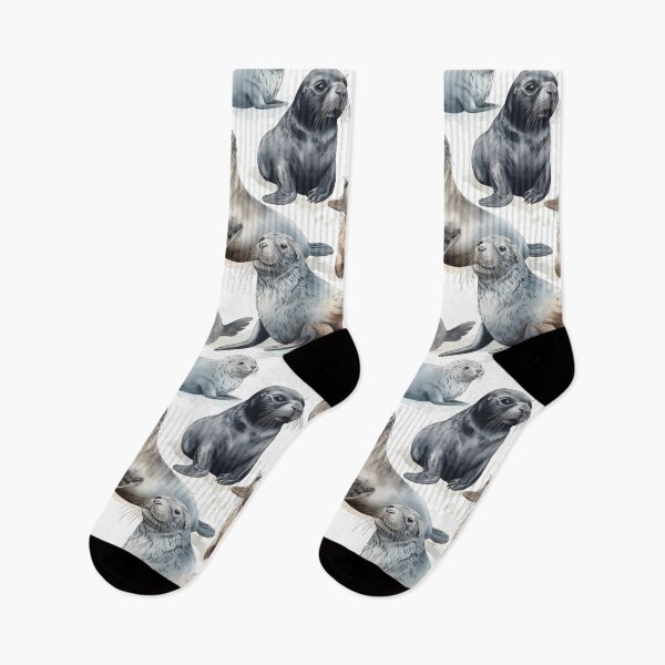 Item preview, Seals Fantastic Sea Animals Retro Watercolor Pattern designed and sold by SecretDicer.