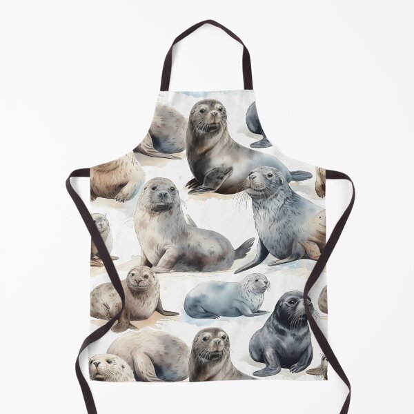 Item preview, Seals Fantastic Sea Animals Retro Watercolor Pattern designed and sold by SecretDicer.