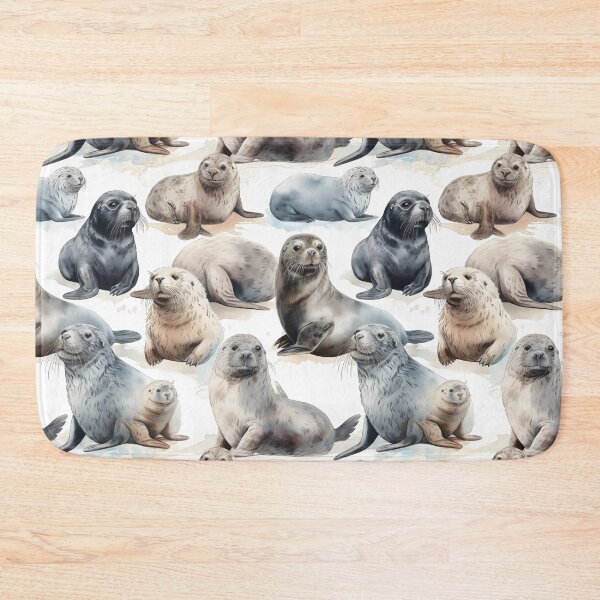 Item preview, Seals Fantastic Sea Animals Retro Watercolor Pattern designed and sold by SecretDicer.