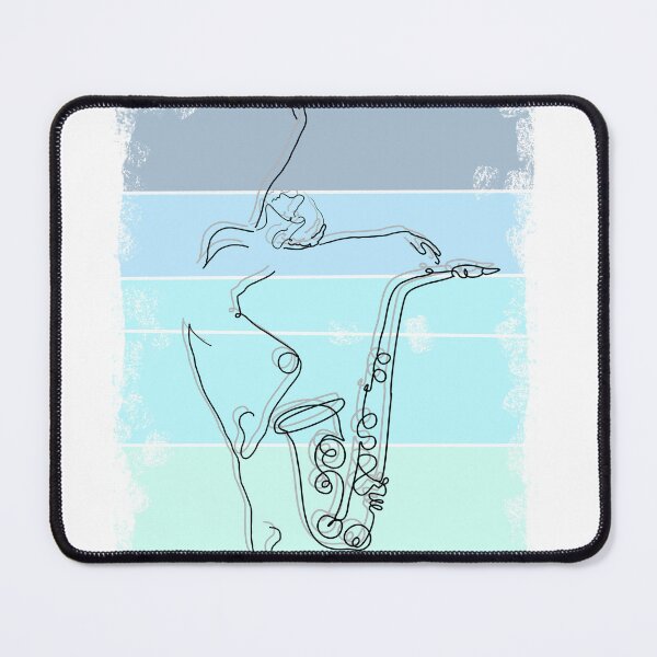 Item preview, Saxophone and Dance Essential Illustration Woman Blue Colorful Retro designed and sold by hemp3x.
