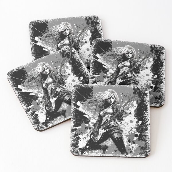 Item preview, ROCKER GIRL LEATHER SUIT SPLASH ELECTRIC GUITAR DESTROYER designed and sold by ogirdorgraphics.