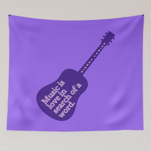 Item preview, Copy of Guitar art with Sidney Lanier quote: Music is love in search of a word designed and sold by artbleed.