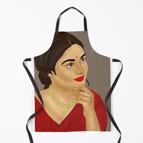 Item preview, Beautiful Indian woman in Red saree designed and sold by ThePurplePrints.