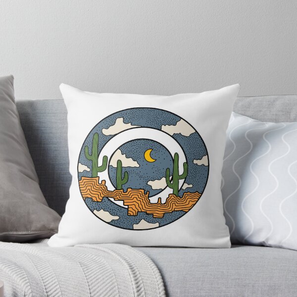 Item preview, Nighttime Desert Saguaro Cactus Landscape Doodle designed and sold by DaraToCreate.