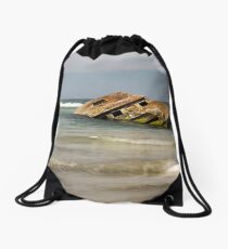 Ship Wrecked Drawstring Bag
