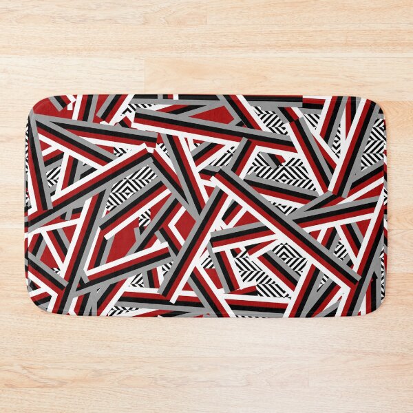 Item preview, Modern Abstract Geometric Design - Red, White, Black, Grey, Herringbone designed and sold by art-in-a-bottle.