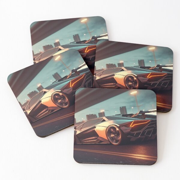 Item preview, Ultra Realistic Supercars Speeding On The Highway  designed and sold by ByDigitalDream.