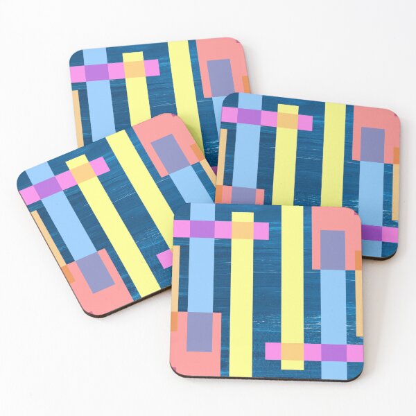 Item preview, Pastel coloured geometric abstract pattern designed and sold by Delicarte.