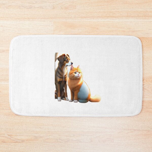 Item preview, Dog and cat both are sitting.  designed and sold by Vasant Ravte.