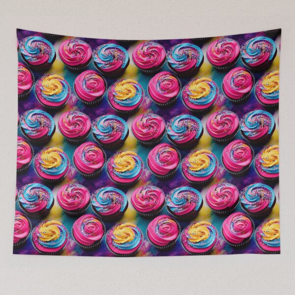 Item preview, Cup Cakes With Pretty Frosting Swirled Colors Tiled Abstract designed and sold by Infinitelypink.