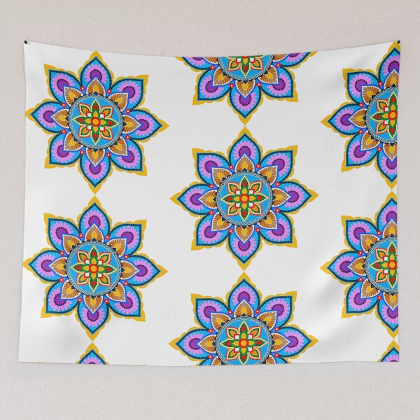Item preview, Colorful vintage seamless pattern with floral and mandala elements. designed and sold by Apkdesigner.