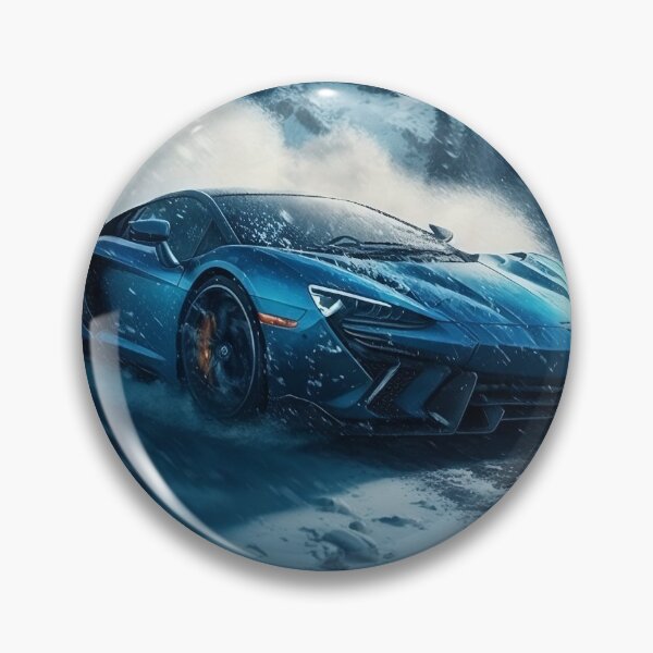 Item preview, Speedy Blue Supercar In Snowy Weather  designed and sold by ByDigitalDream.