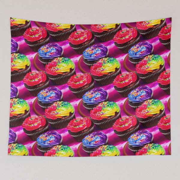 Item preview, Pattern Cup Cakes With Pretty Frosting Swirled Colors Tiled Abstract designed and sold by Infinitelypink.