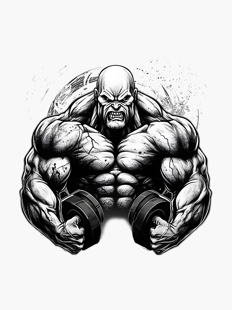Custom Bodybuilding and Fitness cell shaded cartoon style Art Commission |  Sketchmob