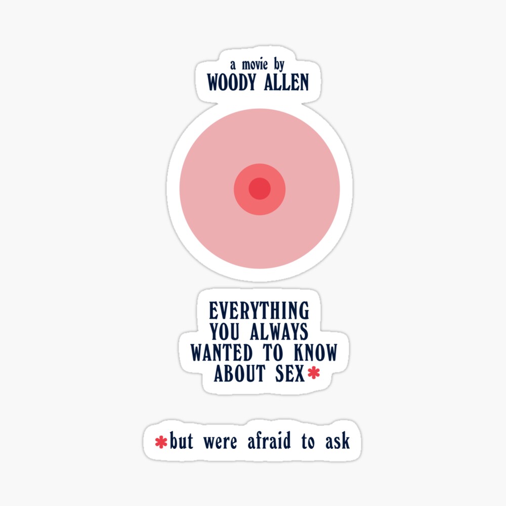 Minimal movie poster for Everything you always wanted to know about sex,  Woody Allen movie, classic hollywood film, alternative print 