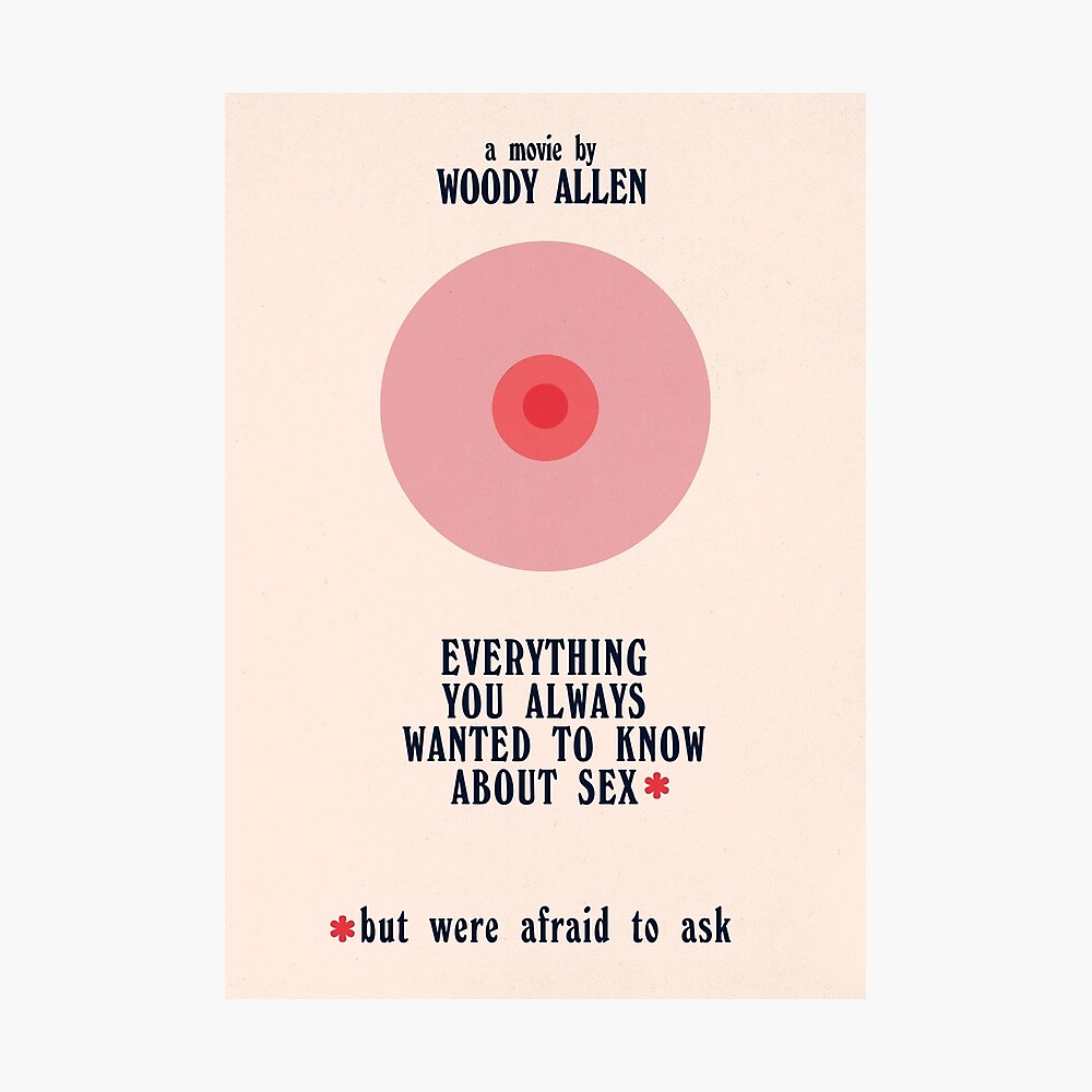 Minimal movie poster for Everything you always wanted to know about sex,  Woody Allen movie, classic hollywood film, alternative print 