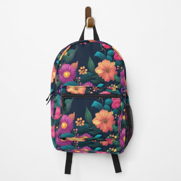 Item preview, "Bright flowers on black background" designed and sold by OasisOfGraphics.