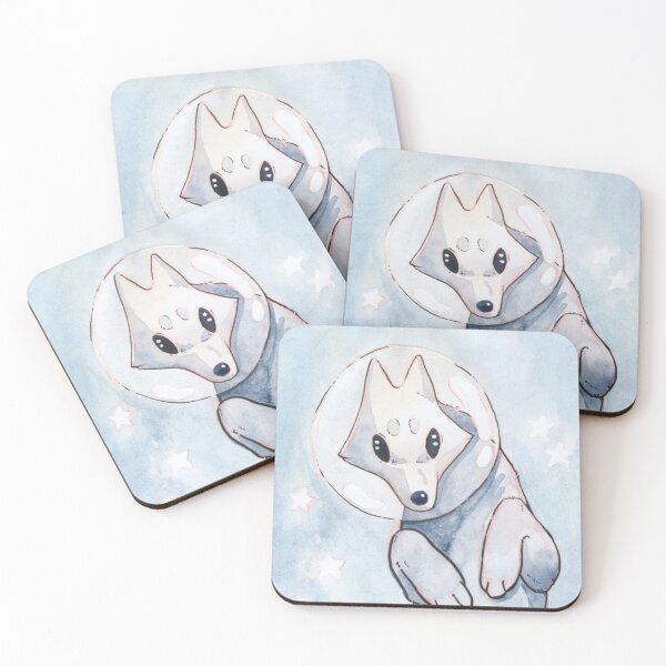 Item preview, wolf astronaut sketch watercolour illustration designed and sold by Jula Garapich.
