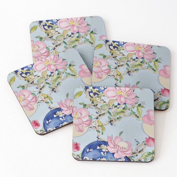 Item preview, Magnolia flowers chinoiserie designed and sold by SophieClimaArt.