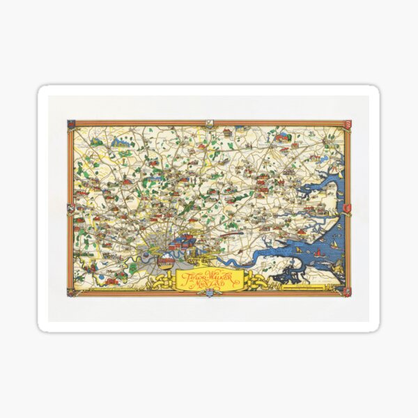 London Pubs Map 1950 Sticker